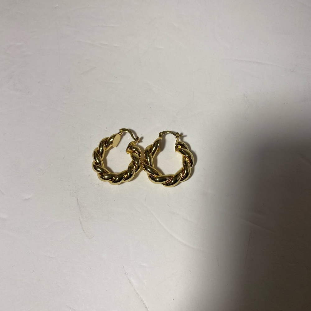 Twisted Gold-Tone Hoops